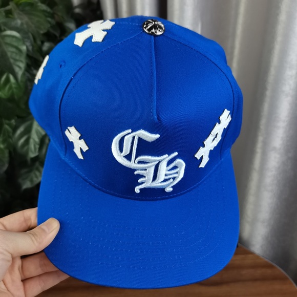 Chrome Hearts Cross Patch baseball hat in blue - Picture 2 of 5